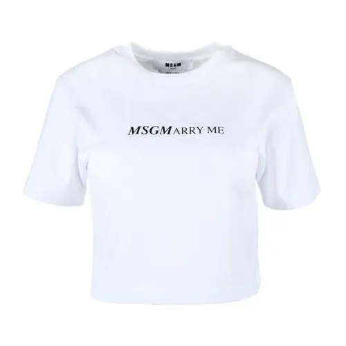 Msgm - Tops > T-Shirts - White - Msgm - Modalova
