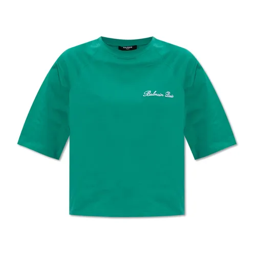 Balmain - Tops > T-Shirts - Green - Balmain - Modalova