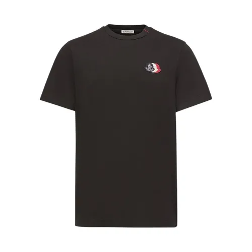 Moncler - Tops > T-Shirts - Black - Moncler - Modalova