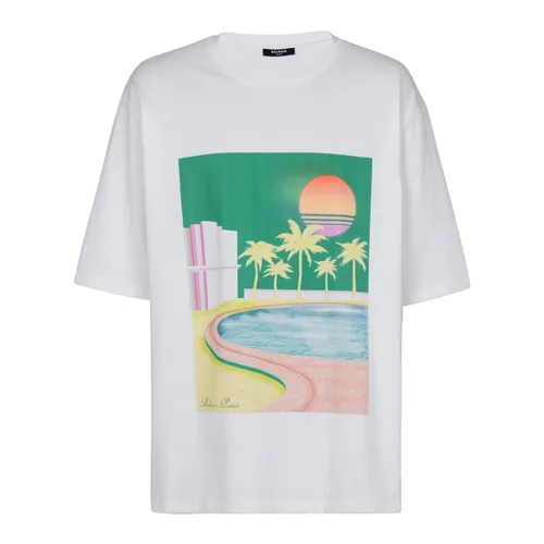 Balmain - Tops > T-Shirts - White - Balmain - Modalova