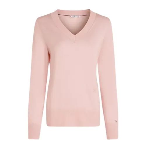 Knitwear > V-neck Knitwear - - Tommy Hilfiger - Modalova