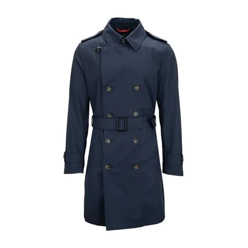 Fay - Coats > Trench Coats - Blue - Fay - Modalova