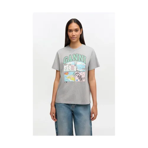 Ganni - Tops > T-Shirts - Gray - Ganni - Modalova