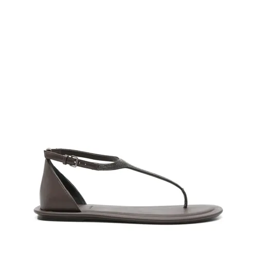 Shoes > Sandals > Flat Sandals - - Brunello Cucinelli - Modalova