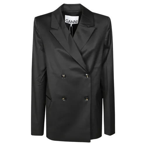Ganni - Jackets > Blazers - Black - Ganni - Modalova