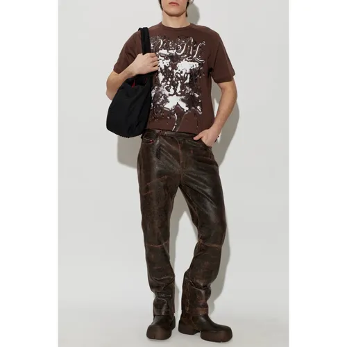 Diesel - Tops > T-Shirts - Brown - Diesel - Modalova