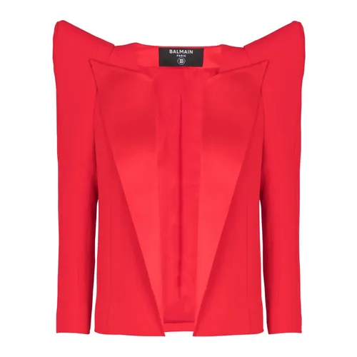 Balmain - Jackets > Blazers - Red - Balmain - Modalova