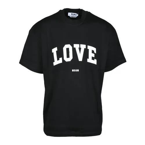 Msgm - Tops > T-Shirts - Black - Msgm - Modalova