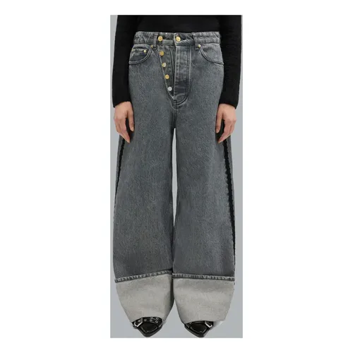 Ganni - Jeans > Wide Jeans - Gray - Ganni - Modalova