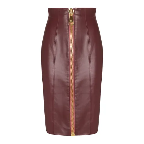 Skirts > Leather Skirts - - Balmain - Modalova
