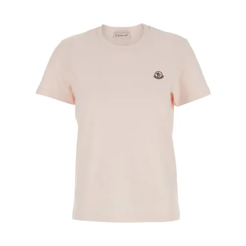 Moncler - Tops > T-Shirts - Pink - Moncler - Modalova