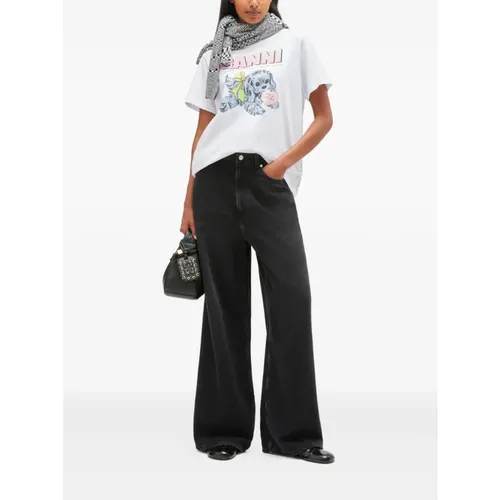 Ganni - Tops > T-Shirts - White - Ganni - Modalova