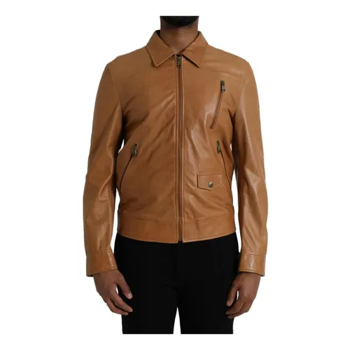 Jackets > Leather Jackets - - Dolce & Gabbana - Modalova