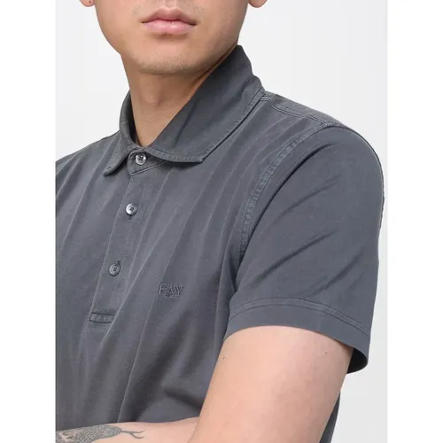 Fay - Tops > Polo Shirts - Gray - Fay - Modalova