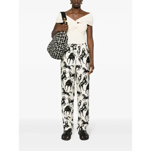 Trousers > Straight Trousers - - Balmain - Modalova