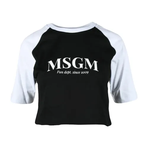 Msgm - Tops > T-Shirts - Black - Msgm - Modalova