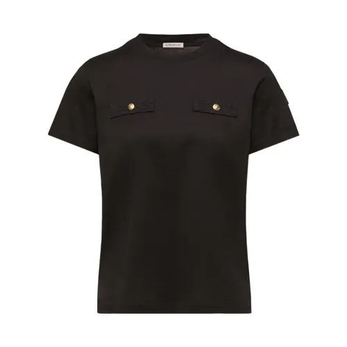 Moncler - Tops > T-Shirts - Black - Moncler - Modalova
