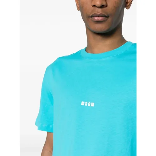 Msgm - Tops > T-Shirts - Blue - Msgm - Modalova