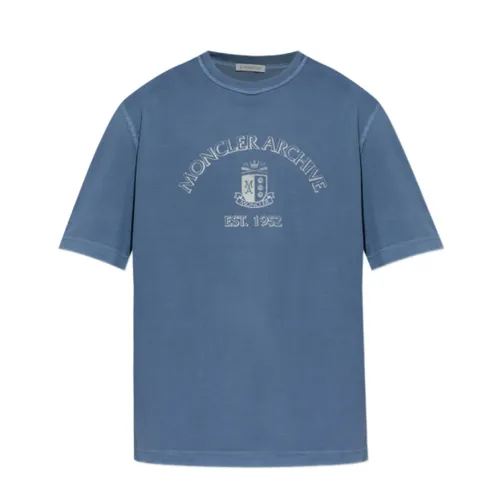 Moncler - Tops > T-Shirts - Blue - Moncler - Modalova