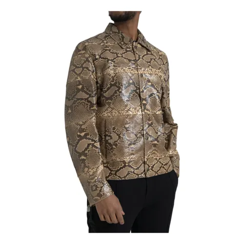 Jackets > Leather Jackets - - Dolce & Gabbana - Modalova