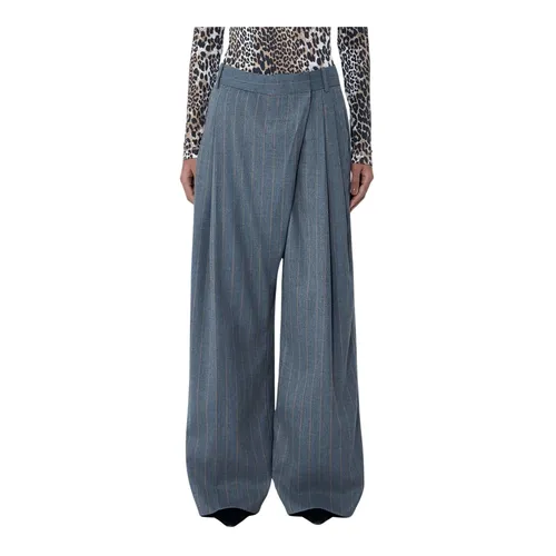 Trousers > Wide Trousers - - Ganni - Modalova