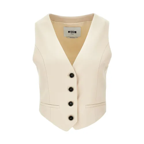 Msgm - Jackets > Vests - Beige - Msgm - Modalova