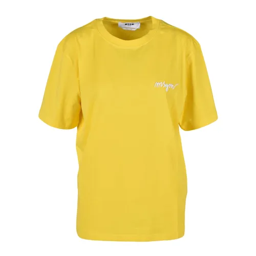 Msgm - Tops > T-Shirts - Yellow - Msgm - Modalova