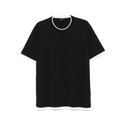 Brioni - Tops > T-Shirts - Black - Brioni - Modalova