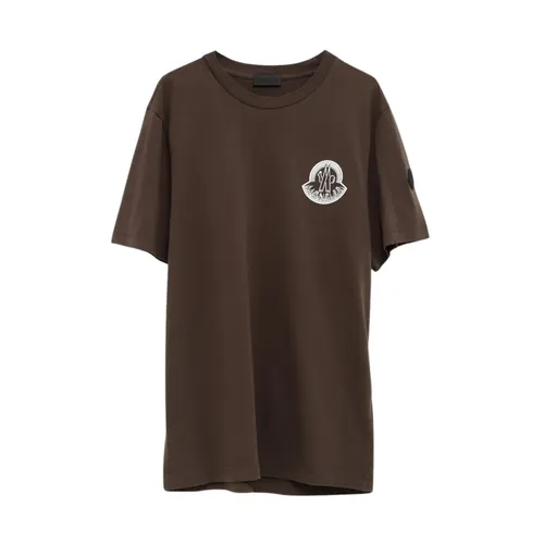 Moncler - Tops > T-Shirts - Brown - Moncler - Modalova