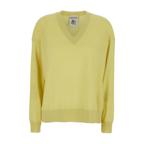 Knitwear > V-neck Knitwear - - Semicouture - Modalova