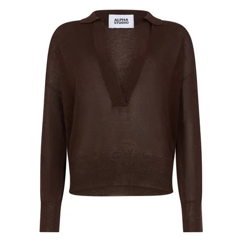 Knitwear > V-neck Knitwear - - Alpha Studio - Modalova