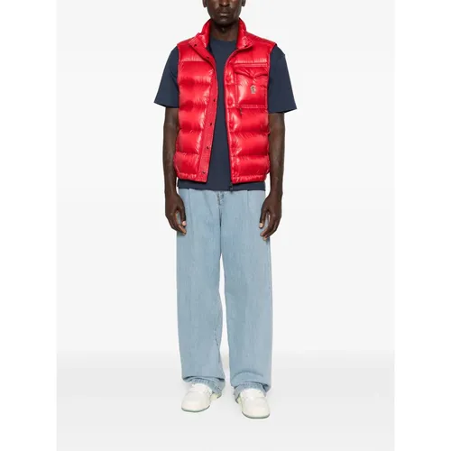Moncler - Jackets > Vests - Red - Moncler - Modalova