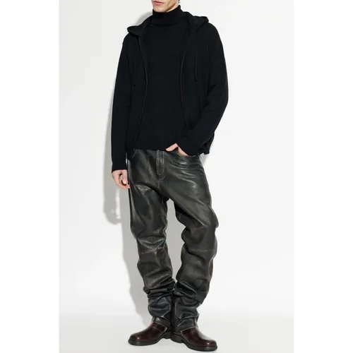 Trousers > Leather Trousers - - Versace - Modalova