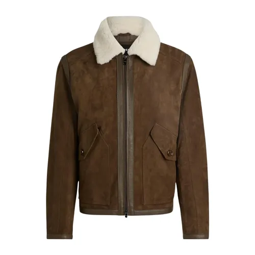 Jackets > Leather Jackets - - Hugo - Modalova
