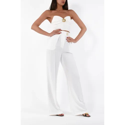 Trousers > Wide Trousers - - Elisabetta Franchi - Modalova