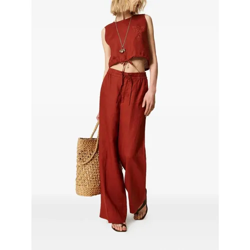 Trousers > Wide Trousers - - Twinset - Modalova