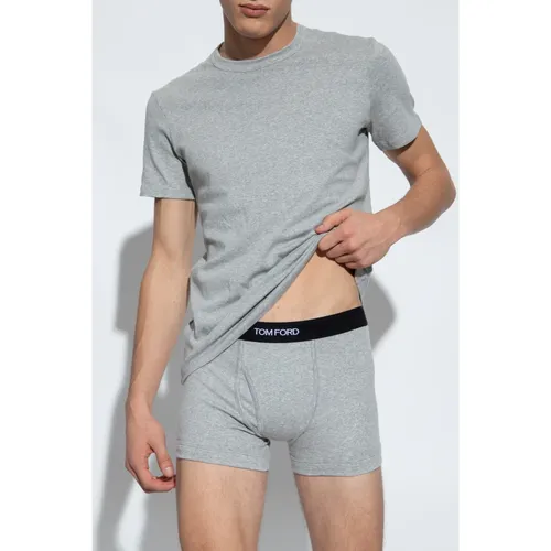 Tom Ford - Tops > T-Shirts - Gray - Tom Ford - Modalova