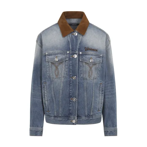 Jackets > Denim Jackets - - Versace - Modalova