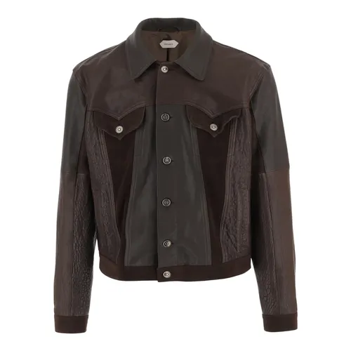 Jackets > Leather Jackets - - Versace - Modalova