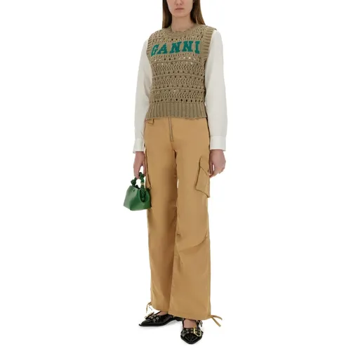 Trousers > Wide Trousers - - Ganni - Modalova