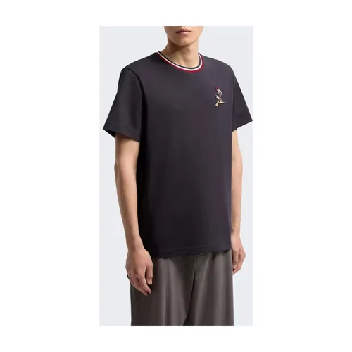 Moncler - Tops > T-Shirts - Blue - Moncler - Modalova