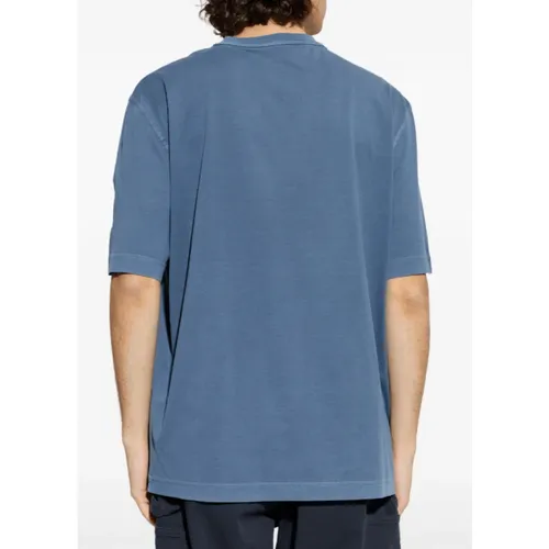 Moncler - Tops > T-Shirts - Blue - Moncler - Modalova