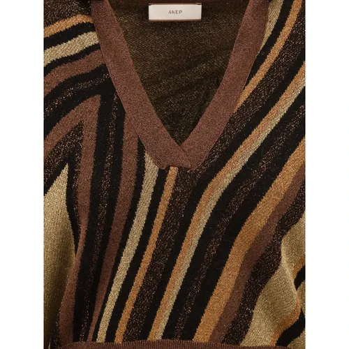 Knitwear > V-neck Knitwear - - Akep - Modalova