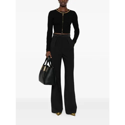 Trousers > Wide Trousers - - Elisabetta Franchi - Modalova
