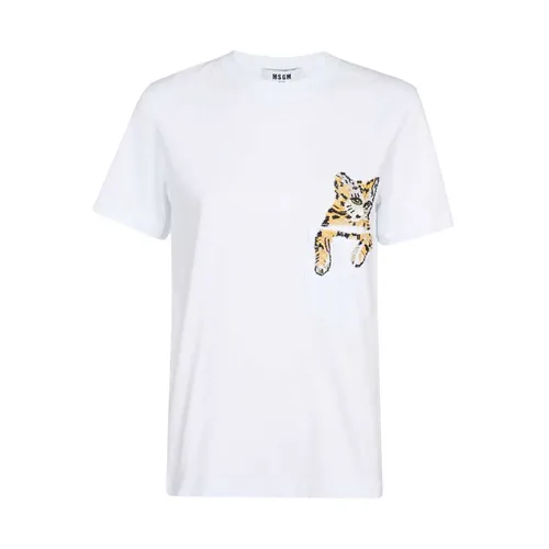 Msgm - Tops > T-Shirts - White - Msgm - Modalova