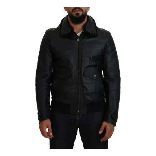 Jackets > Leather Jackets - - Dolce & Gabbana - Modalova