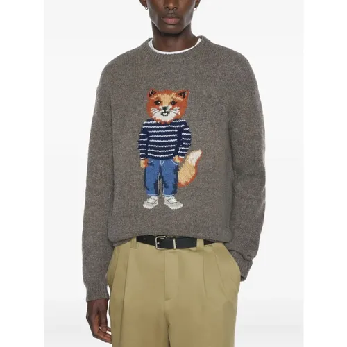 Knitwear > Round-neck Knitwear - - Maison Kitsuné - Modalova