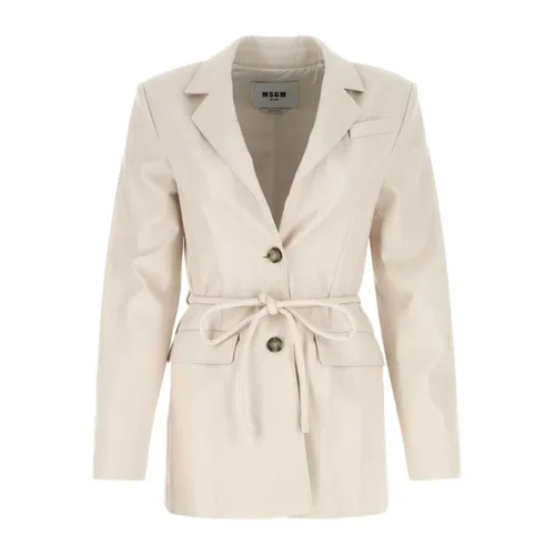 Msgm - Jackets > Blazers - Beige - Msgm - Modalova