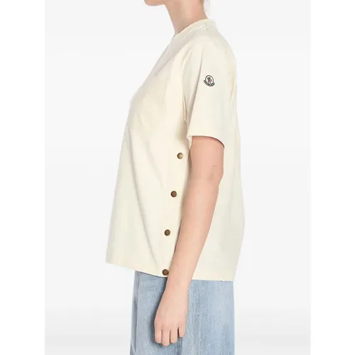 Moncler - Tops > T-Shirts - Beige - Moncler - Modalova