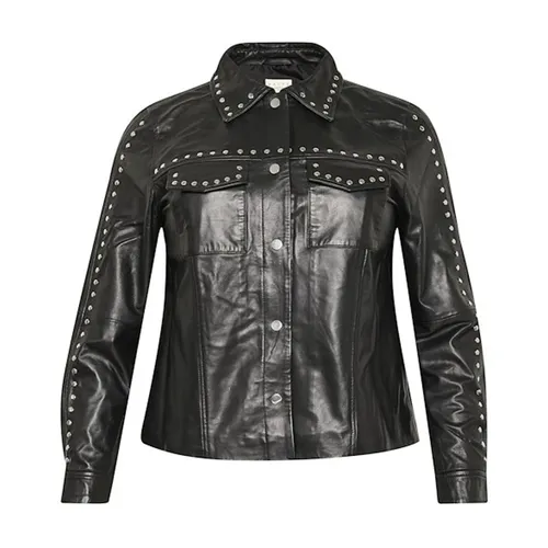 Jackets > Leather Jackets - - Kaffe Curve - Modalova